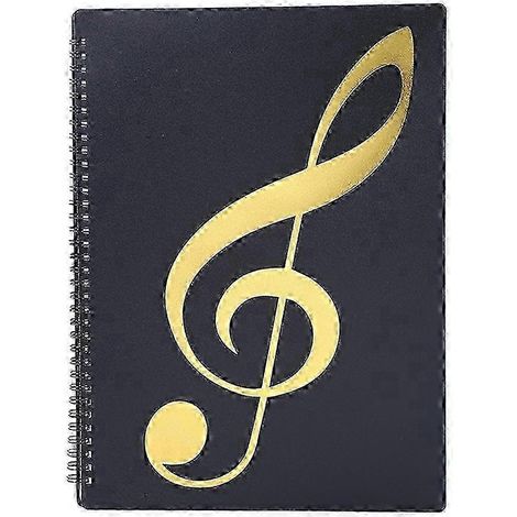 Pochette pour partitions, 60 pages, classeur/porte-partitions, format Lettre A4, pochette détachable inscriptible pour chœur (noir) (1/4)