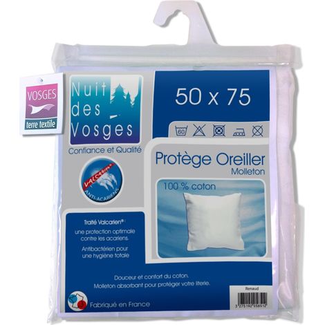 Taie d'oreiller Absorbante Molleton/Coton Blanc 50 x 75 cm (1/5)