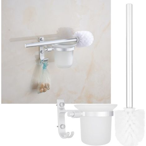Ensemble de brosses de nettoyage de toilettes murales modernes, accessoires de toilette pour salle de bain à domicile (1/5)