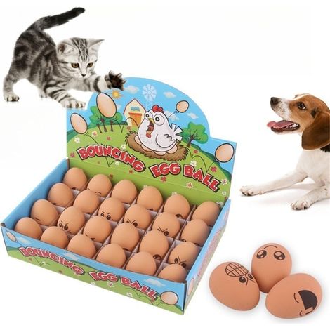 Balles en forme d'œufs mignons pour chats et chiens (1/4)