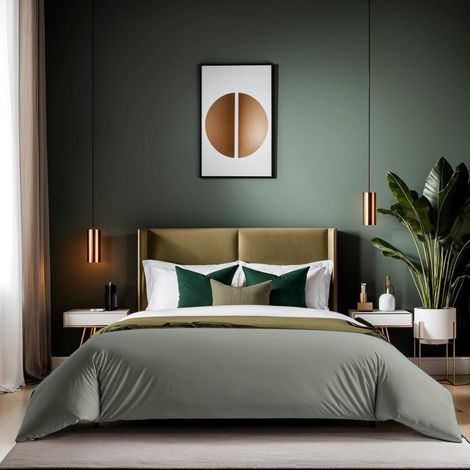 Housse de Couette Simple - Gris foncé - 135 x 200 cm - 100% Coton - 155 Fils - Fermeture à Bouton - Lavable en Machine à 30 °C - Doux et Durable (1/5)