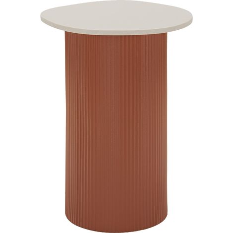 Couch-Tisch Misfat, quadratisch, Tischplatte Weiß, Gestell Metall, 35x37x53h cm, Weiß Marmor