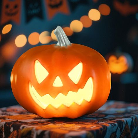 Lanterne citrouille - LED Halloween, plastique - Extérieur (1/5)