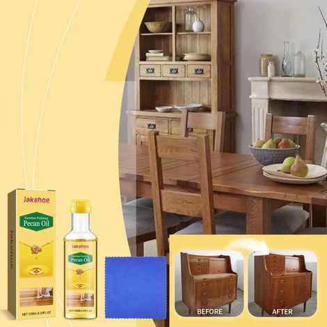 Pflegeprodukte für Holzmöbel – Reinigung und Politur von Möbeloberflächen – 125 ml + Handtuch -- DE (1/5)