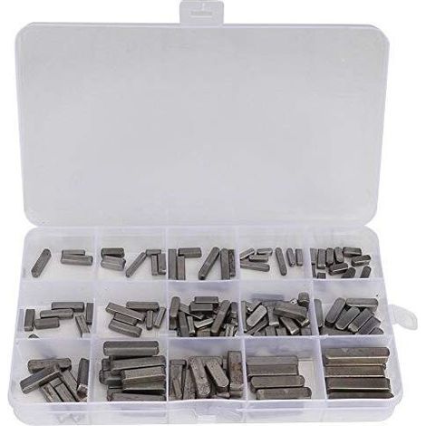 Clé d'arbre d'entraînement parallèle 140pcs – Clés à plumes bout rond – Clé carrée pour fixation standard – Matériaux résistants à la corrosion
