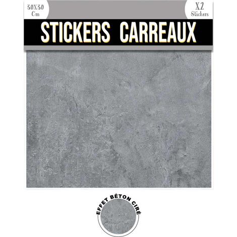 Ensemble de 2 stickers carrés effet béton ciré