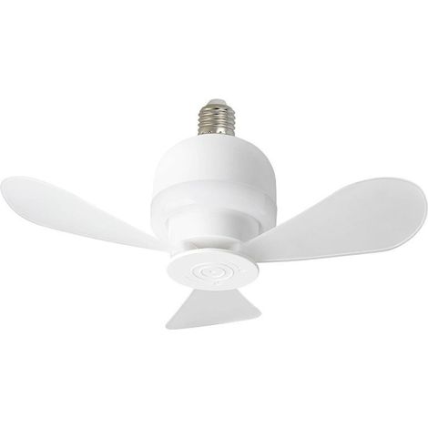 Ventilateur de plafond avec douille E27, éclairage LED pour petits espaces, idéal pour le salon, la chambre, le bureau, facile à installer. (1/5)