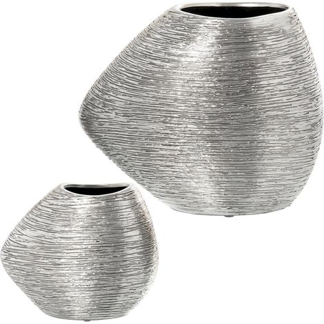 Vase élégance argent pour déco moderne et raffinée - Argent texturé scintillant (1/3)