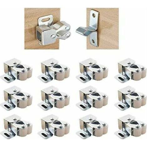 Loquet À Double Boule En Laiton Fermetures De Porte Avec Vis À Double Loquet À Double Rouleau Pour Placard Loquet De Meuble Pour Placard Pour Armoire De Cuisine Placard Et Tiroir(10 Pièces)