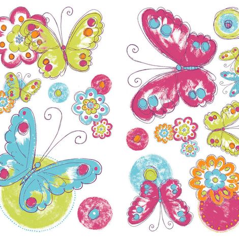 BRUSHWORK BUTTERFLY - Stickers repositionnables papillons et motifs printaniers (1/3)