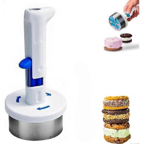 Kuchenform aus Edelstahl für Eiscreme-Sandwiches, einhändig bedienbar, geeignet für kreative Desserts (1/5)