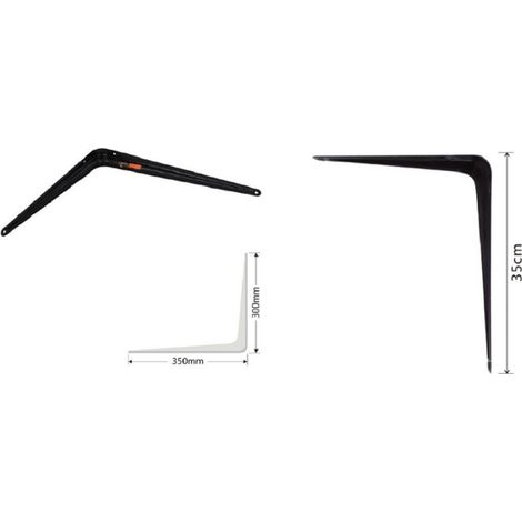 Trade Shop - SET 2 STÜCK REGALHALTER, DREIECKIGES METALLREGAL 35 CM SCHWARZ 91274 - (1/2)