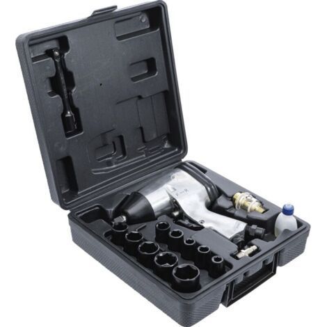 Pneumatic impact wrench box with 1/2 impact sockets and accessories (1/4)