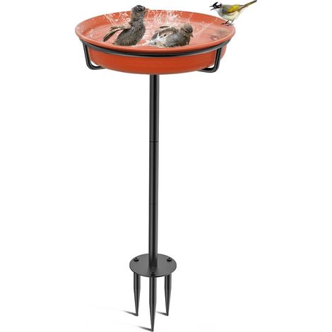 Abreuvoir pour oiseaux / Bain d'oiseau Nourriture Bol Point d'eau Debout, Bain d'oiseau Jardin pour Oiseaux Sauvages Abreuvoir pour Oiseaux, Grand Abreuvoir Résistant au Gel Hiver (1/5)