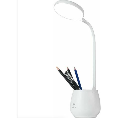 Pen Holder Desk Lamp, Touch Dimmable LED Desk Lamp with 3 Light Modes & 24 LEDs, Eye Protection Kids Bedside Lamp Wireless USB Charging for Learning & Reading (1/3)