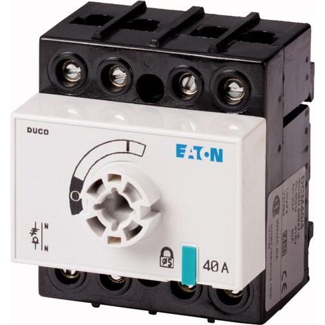 Inter sectionneur tétrapolaire 40 A plages de raccordement verticales 001314109 EATON DCM 40/4 SK