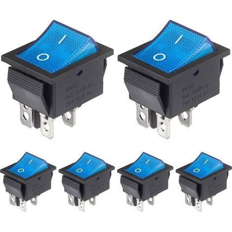 Toggle Switch 4 Pin Toggle Switches 2 Positions ON/OFF 16A 250VAC 20A 125VAC Blue Light On/Off (1/5)
