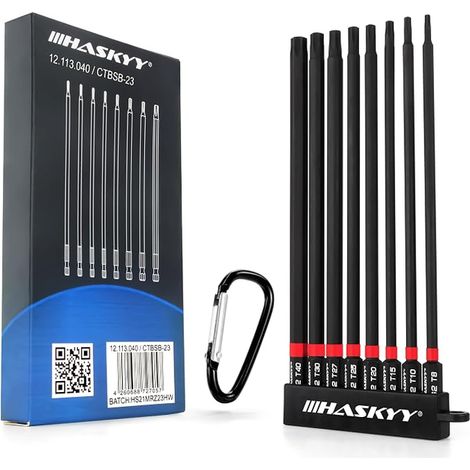 Torx Bits 1/4" 150mm Long T8 T40 Magnetic Bits Battery Black Red (1/5)