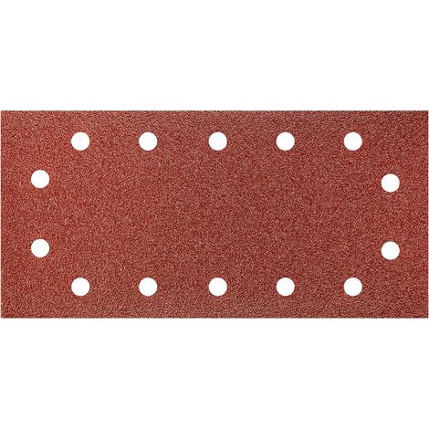 Papel de lija con velcro de 115 x 230 mm, K60, 5 unidades, con agujeros. (1/2)