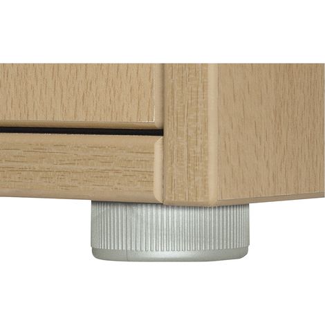 Möbelgleiter verstellbar-Anschraubplatte ø 50 mm, Kunststoff silber