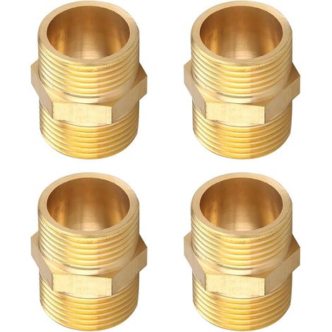 Mamelon Double 3/4 Pouce (ø26 mm) Filetage Extérieur en Laiton Mamelon, 3/4 Pouce Raccord Male Male, Équipements D'eau Potable, Systèmes de Chauffage et D'énergie Solaire (1/5)
