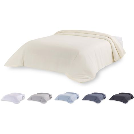 Housse de Couette en Microfibre pour Couette au Toucher Extra Doux Beige lit 160/180-240 x 220 cm (1/5)