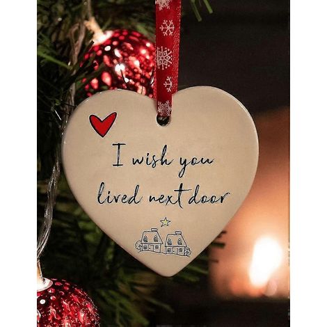 Décoration en forme de cœur « J'aimerais que tu habites à côté » - Cadeau de Saint-Valentin pour les amis (1/5)