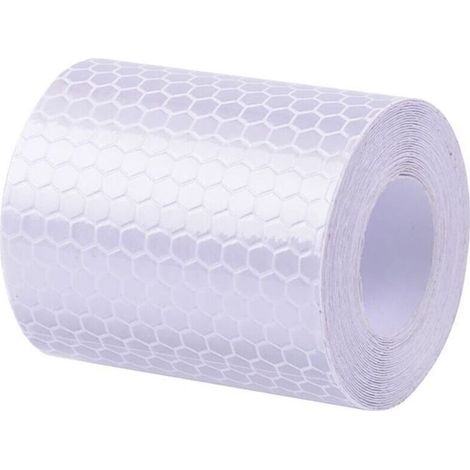 Bande réfléchissante autocollante d'avertissement - Bande réfléchissante autocollante de sécurité - 5 × 300 cm (blanc) (1/4)