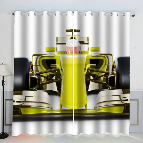 Rideau Voiture De Course Sport Extrême Rideau Thermique Isolant Anti Froid Rideau Occultant Oeillet 2 Pièces Opaque Salon Maison Décoration Rideaux Polyester (234x183 cm) - 234L X 183H cm (2 Panneaux) (1/5)