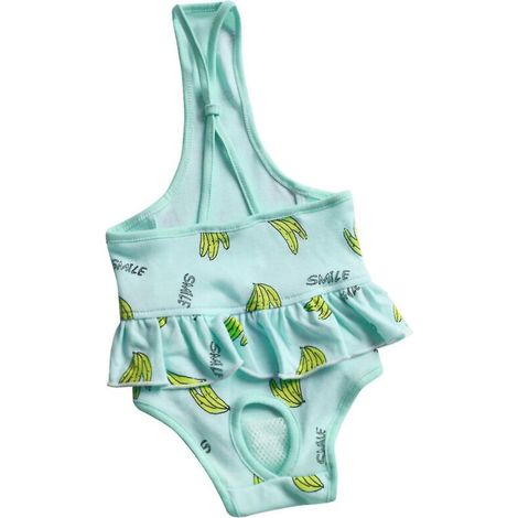 Couche hygiénique pour chienne avec bretelles ajustables, sous-vêtements imprimés réutilisables, culottes et shorts physiologiques pour chiennes - Vert - Taille S (1/4)
