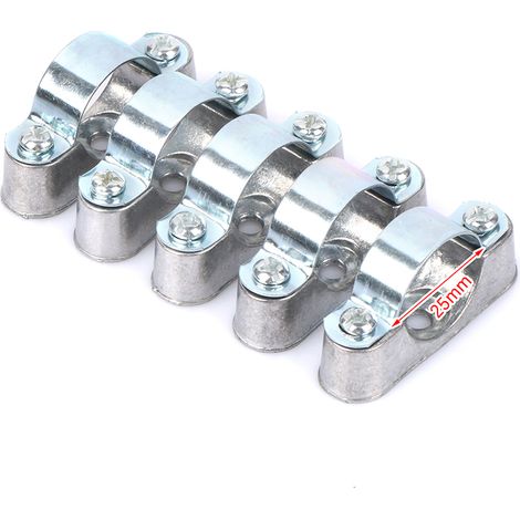 5 colliers de serrage pour tuyaux avec vis, fixés au mur à plusieurs mètres de Wa (1/5)