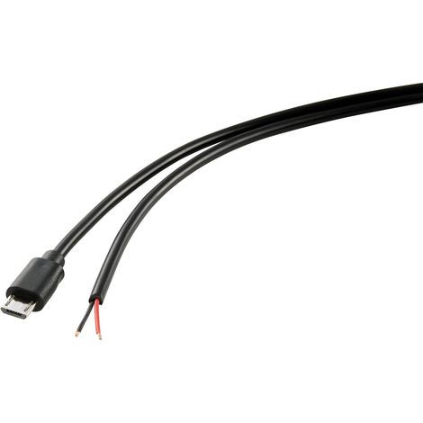 TRU COMPONENTS Câble d'alimentation Raspberry Pi®, BBC micro:bit [1x USB 2.0 mâle Micro-B - 1x extrémité(s) ouverte(s)] 1.00 m noir A148352 (1/3)