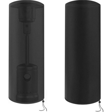 [NEVER USED] Outdoor Patio Heater Covers, Oxford Fabric Patio Heater Cover, Waterproof, Windproof, Black, Cylindrical Patio Heater Cover to Protect Patio Heater