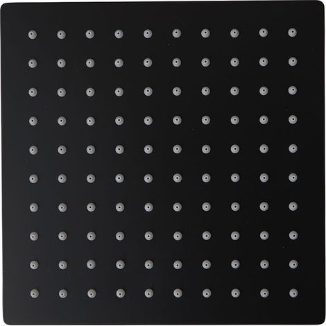 Quadratischer Duschkopf mit mattschwarzem Arm (1/2)