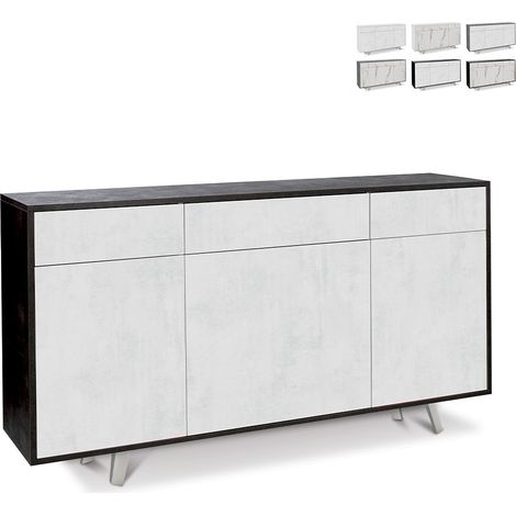 Sideboard mit drei Türen und drei Schubladen Black White Oxide 164x41x h92 cm (1/5)