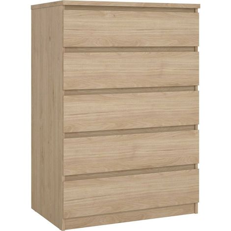 Dmora - Cassettiera Ansel, Settimino multiuso, Comò camera da letto, Mobile con cassetti, 77x50 h111 cm, Rovere