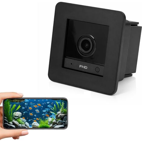 JSSEVN - Cámara para acuario 2K con lente antirreflejos, cámara WiFi para acuario de gran angular de 140°, detección de movimiento por IA, visión nocturna. (1/5)