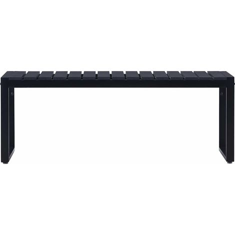 vidaXL Banco de jardín tablero PS negro 120,5 cm (1/2)