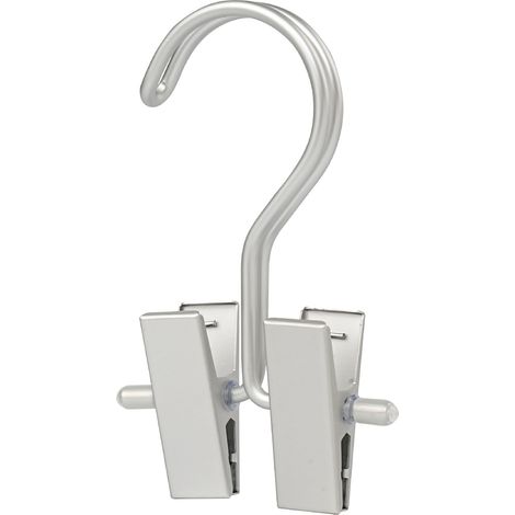 Pinces à bottes, lot de 10, doubles cintre, rangement chaussures & casquettes, alliage d'aluminium, argenté (1/4)
