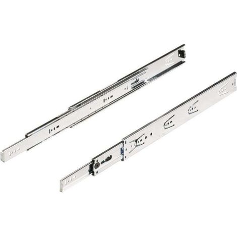 Hettich – Coulisse pour tiroir à billes – Charge maximale 45 kg – Longueur 35 cm – Fixation latérale – Acier galvanisé pour coulissage précis (1/2)