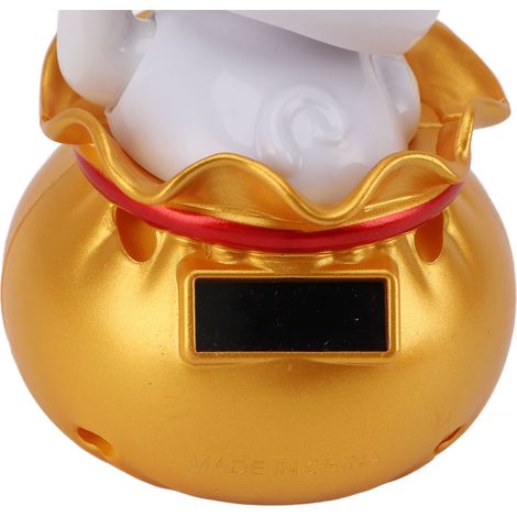 Chat porte-bonheur solaire, symbole de richesse et de bienvenue, décoration pour voiture, bureau ou caisse enregistreuse, grand œil doré (1/5)