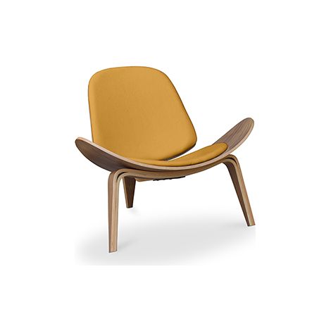 Poltrona - Poltrona scandinava - Rivestimento in ecopelle - Lucy Giallo