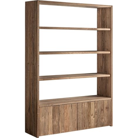 Étagère en teck marron style rustique finition naturelle - Marron teck naturel (1/5)