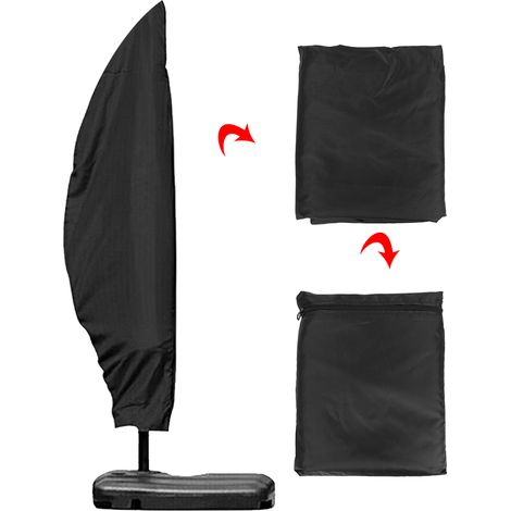 Schutzhülle aus 210D-Material für Sonnenschirme im Außenbereich, geeignet für Bananenschirme, römische Sonnenschirme und gerade Sonnenschirme, wasserdicht und regendicht (50 x 70 x 40 cm) (1/5)