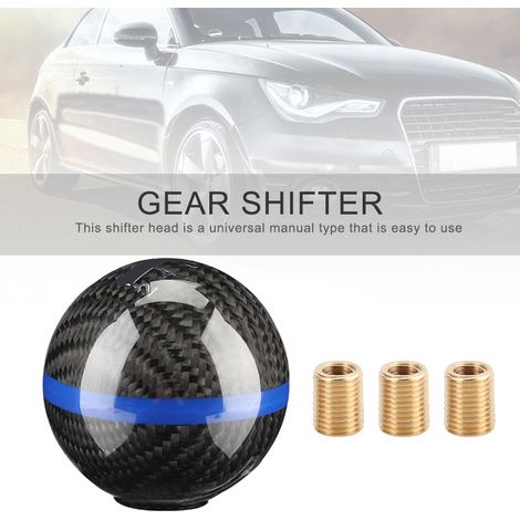 Universeller Schaltknauf aus Kohlefaser für 6-Gang-Schaltgetriebe, schwarz mit blauer Linie (1/5)