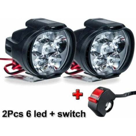 Phare LED Auxiliaire pour Moto et Quad, 12V 30W Lumière Blanche, Étanche IP67, Montage Universel (1/4)