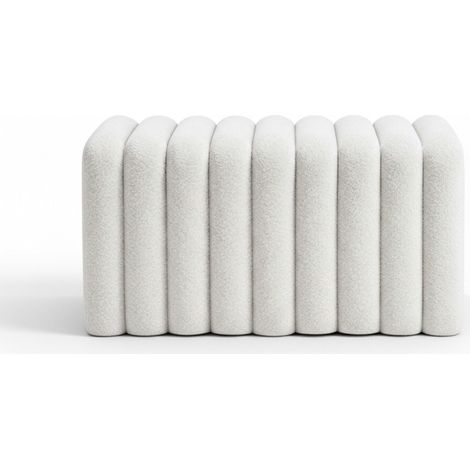 Banc rembourré en tissu bouclette L79cm - Blanc - Leto