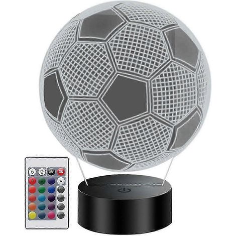 Veilleuse 3D à effet football pour enfants : 16 couleurs, télécommande, cadeau idéal (1/5)