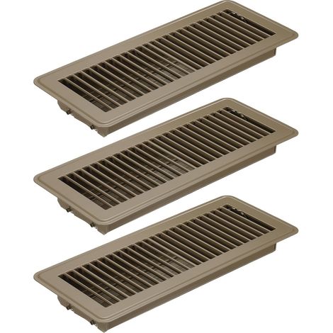 12 X 4 Pouces Grille de Sol, 3Pcs Couverture de Ventilation en Acier Réglable Décorative Facile à Ajuster pour Les Grilles de Sol de Bureau à Domicile, Marron (1/5)