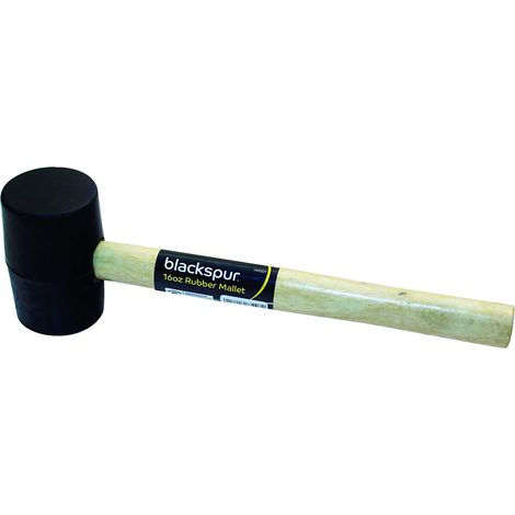 Rubber Mallet Hammer 16oz With Wooden Shaft Blackspur Tools
